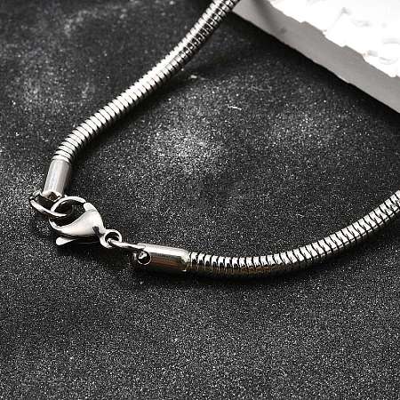 Tarnish Resistant 304 Stainless Steel Snake Chain Necklaces STAS-M174-005P-3.2A-1