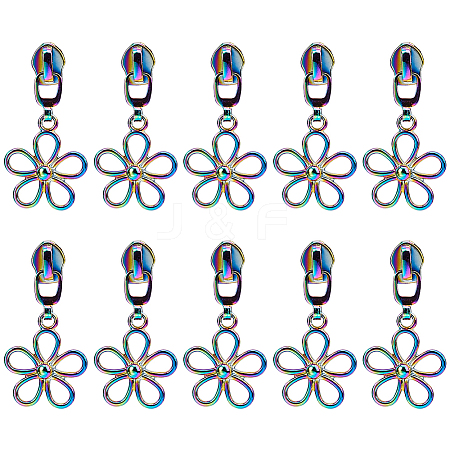 Gorgecraft 14Pcs Flower #5 Zinc Alloy Replacement Zipper Sliders FIND-GF0005-70C-1