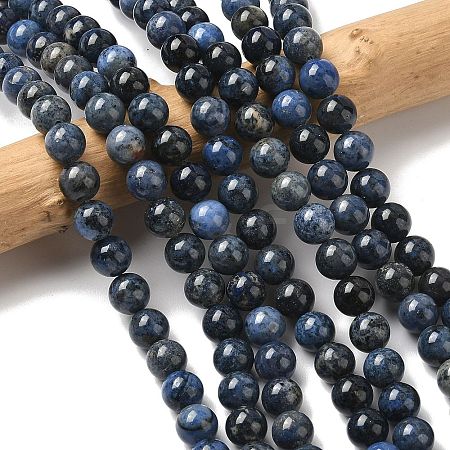 Natural Grade AA Dumortierite Quartz Round Bead Strands X-G-P075-43-8mm-1