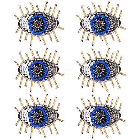 Evil Eye Felt Cloth Patches PATC-WH0007-13-1
