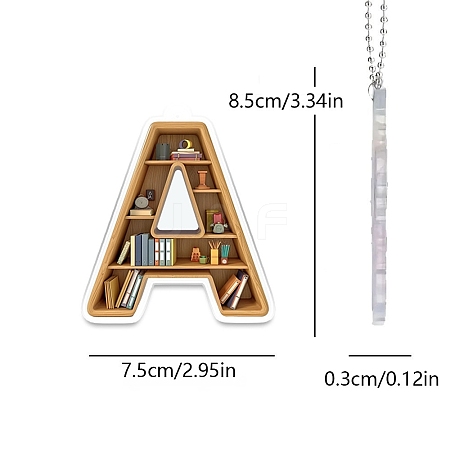 Acrylic Letter Shaped Book Shelf Pendant Decorations PW-WG0114B-01-1