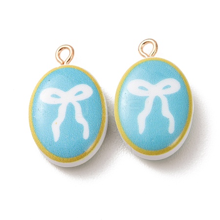 Printed Alloy with Acrylic Pendants AL-CBAE25B-04B-G-1