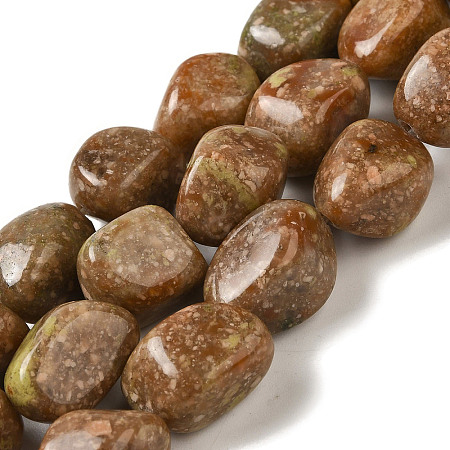 Natural Unakite Beads Strands G-B078-D25-04-1