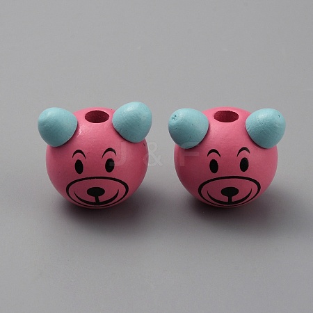 Wood European Beads WOOD-WH0029-69A-1