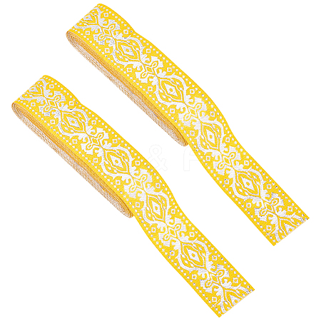 Ethnic Style Embroidery Polyester Ribbon OCOR-WH0047-92A-1