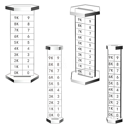 2 Sets 2 Sizes Clear Acrylic Airplane Model Holders with Scales ODIS-WH0025-170B-1