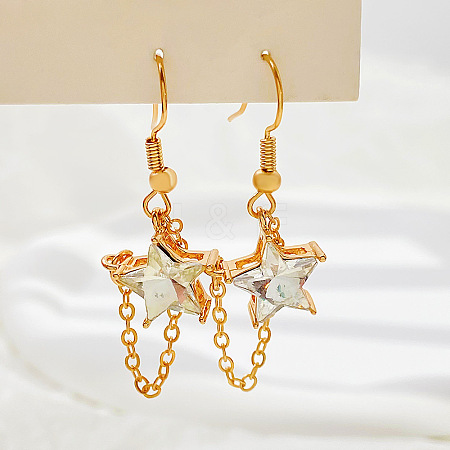 Alloy & Brass Star Dangle Earrings FS-WG1C7D0-10-1