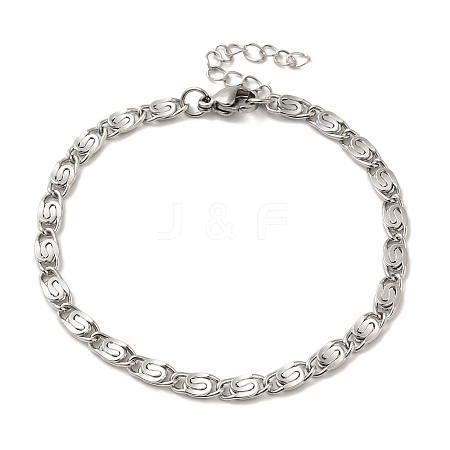 304 Stainless Steel Lumachina Chain Bracelets BJEW-C079-01B-P-1