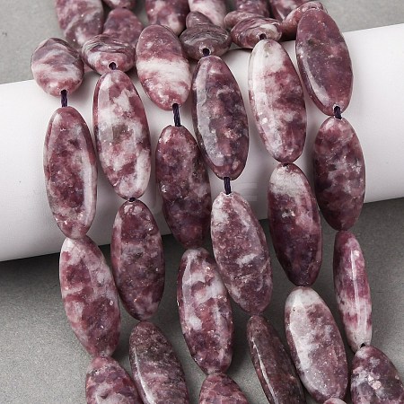 Natural Lepidolite/Purple Mica Stone Beads Strands G-F808-A01-01A-1