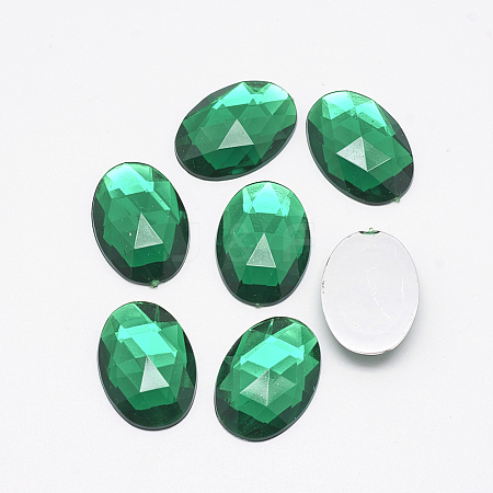 Acrylic Rhinestone Flat Back Cabochons GACR-Q011-10x14-12-1