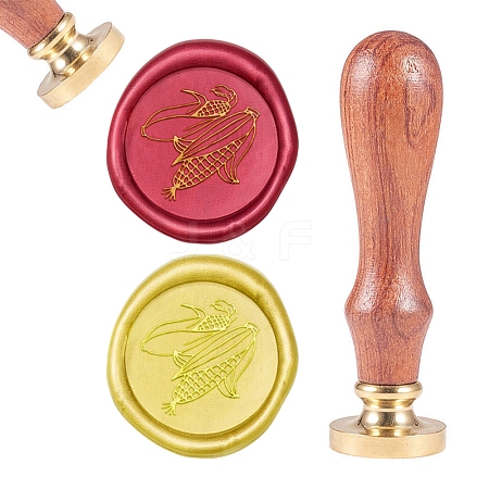 Brass Wax Seal Stamp AJEW-CP0002-04-D029-1