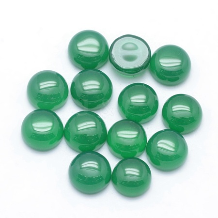 Natural Dyed & Heated Green Onyx Agate Cabochons G-P393-R05-10MM-1