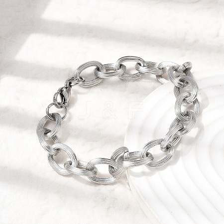201 Stainless Steel Cable Chain Bracelets STAS-T077-01P-1