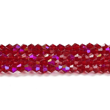 Transparent Electroplate Glass Beads Strands GLAA-F029-4mm-D27-1