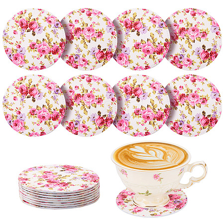 8Pcs PU Leather Cup Mats AJEW-MB0001-12-1