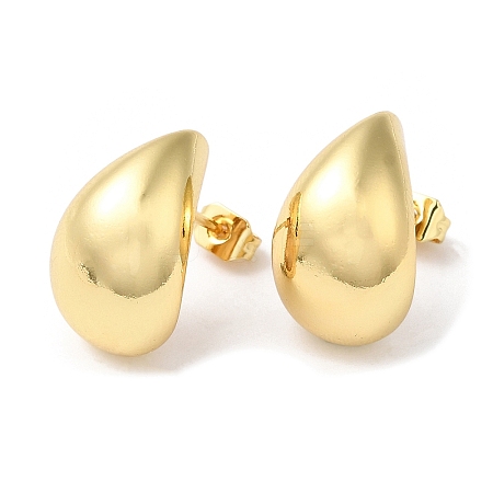 Rack Plating Brass Teardrop Stud Earrings EJWE-Q766-03G-1