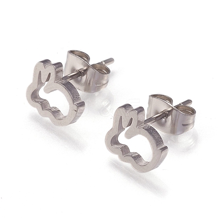 Tarnish Resistant 304 Stainless Steel Stud Earrings X-EJEW-N045-04P-1