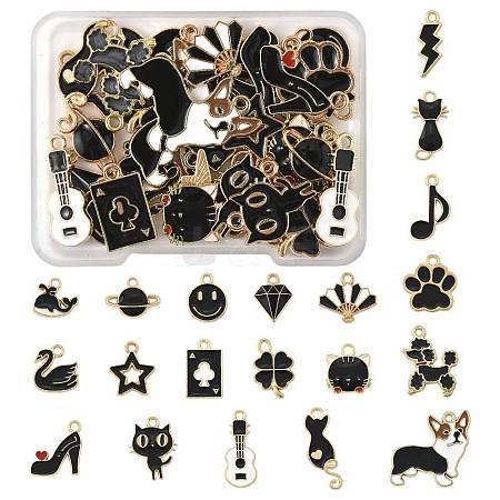 40Pcs 20 Styles Alloy Enamel Charms ENAM-FS0003-38B-1