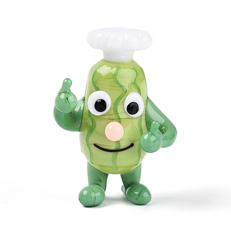 Handmade Lampwork Cartoon Chef Display Decorations LAMP-T025-12B-1