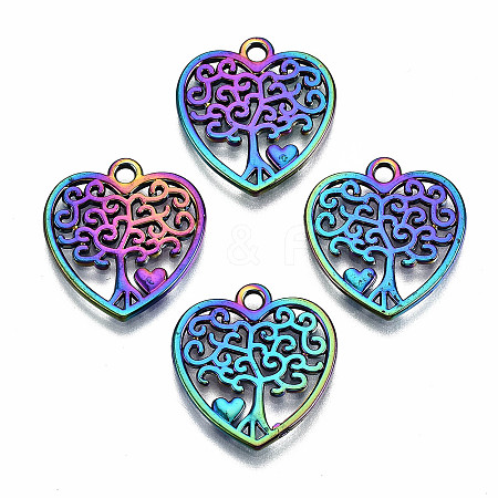 Hollow Rainbow Color Alloy Pendants FIND-SZ0009-08-1