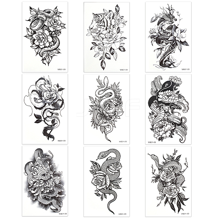 Removable Temporary Water Proof Tattoos Paper Stickers DIY-WH20013-74-1