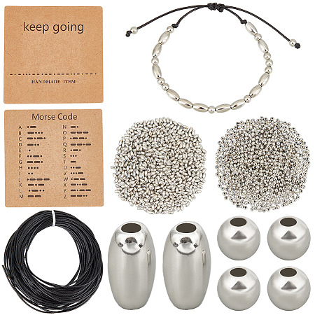 DIY Morse Code Beaded Bracelet Necklace Making Kit DIY-SC0024-46A-1