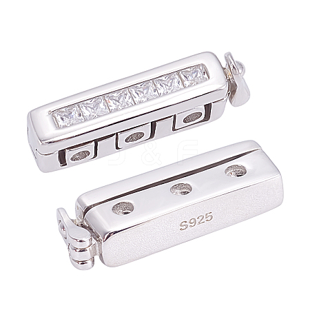 1Pc 925 Sterling Silver Twister Clasps STER-PH0003-07-1