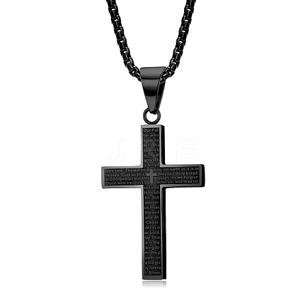 Stainless Steel Cross Pendant Necklace Men Women Hip-hop Jewelry Non-fading TX5023-2-1