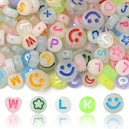 200Pcs Acrylic Beads FACR-FS0001-03-1