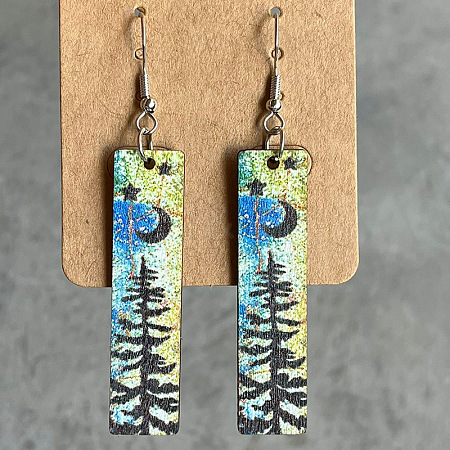 Wood Dangle Earrings WG80B52-02-1