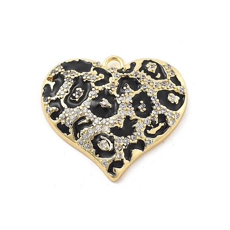 Brass Micro Pave Clear Cubic Zirconia Pendants KK-L228-43A-G-1