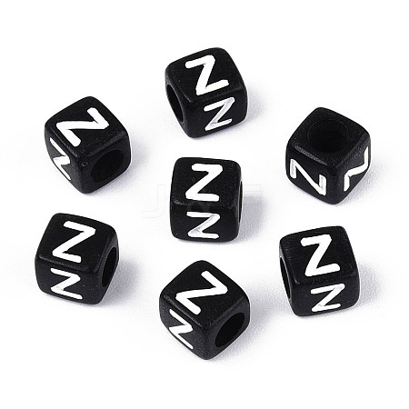 Initial Acrylic Horizontal Hole Beads OACR-ZX006-35Z-1