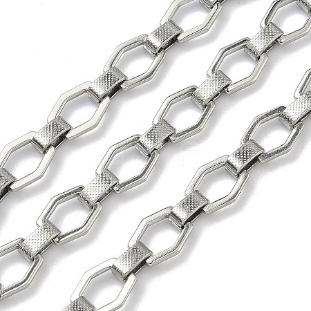 Handmade 304 Stainless Steel Octagon Link Chains STAS-F341-01P-1