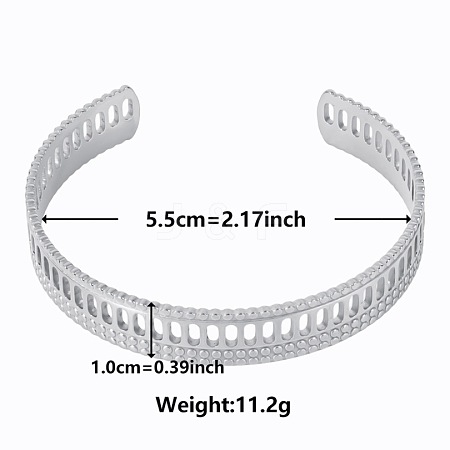 Elegant and Stylish Design Hollow 304 Stainless Steel Cuff Bangles for Women RF1630-1-1