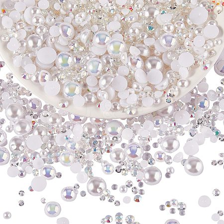 60g Resin patch multi size mixed pearl patch DIY jewelry accessories(2 bags) JX586I-1