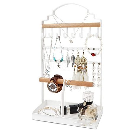 Iron with Wood Jewelry Storage Rack PW-WG5E6C8-01-1