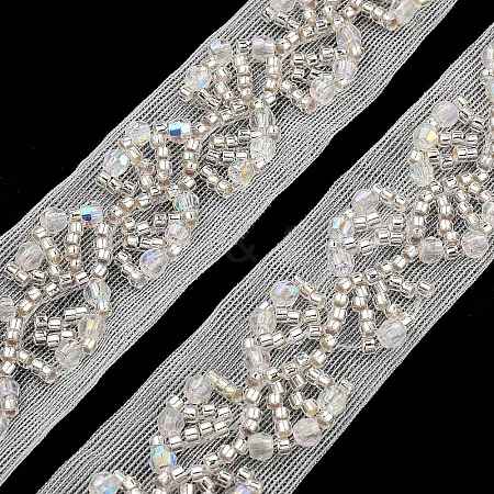 Polyester Flower Lace Trims OCOR-A007-18-1