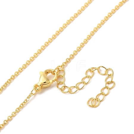 Gold Plated Brass Cable Chain Necklaces NJEW-BB10199-18-1