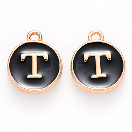 Golden Plated Alloy Charms LS-ENAM-S118-02T-1