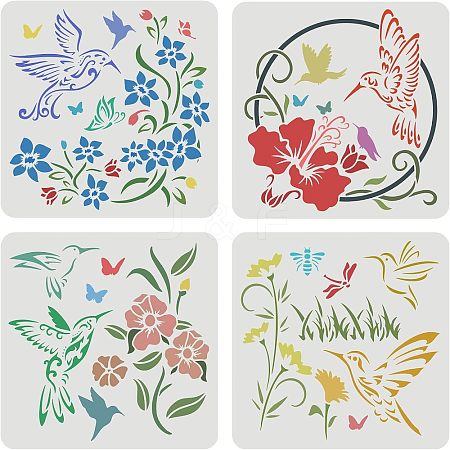 Environmental Protection Theme Plastic Drawing Painting Stencils Templates Sets DIY-WH0172-702-1