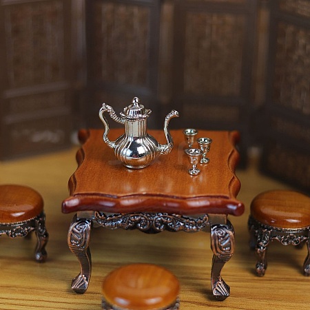 Mini Alloy Teapot Set Miniature Ornaments PW-WG21B1D-03-1