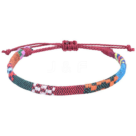 Adjustable Bohemian Style Cotton & Linen Cord Braided Bracelets for Friendship OB0004-24-1