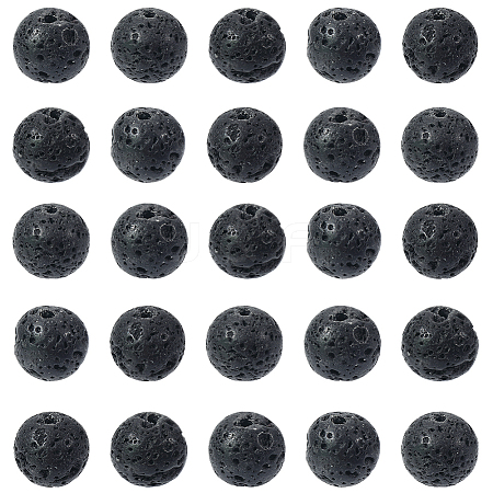 2 Strands Natural Lava Rock Beads Strands G-SP0001-28-1