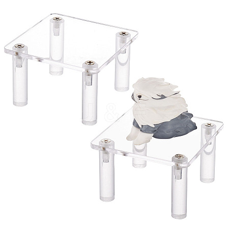 Square Transparent Acrylic Minifigure Display Stands ODIS-WH0002-48A-1