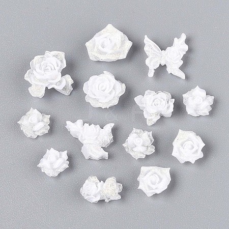 Luminous Flower Resin Cabochons CRES-T025-10A-1