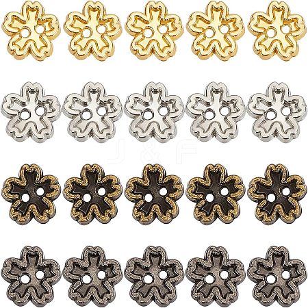 Fingerinspire 240Pcs 4 Color 2-Hole Alloy Buttons FIND-FG0001-34-1