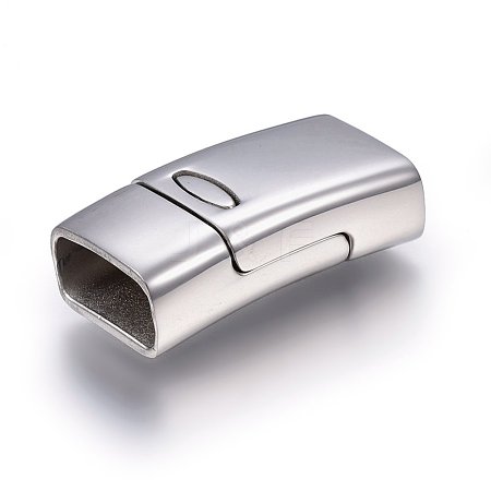 Tarnish Resistant 304 Stainless Steel Magnetic Clasps with Glue-in Ends STAS-E440-39P-1