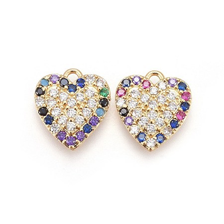 Brass Micro Pave Cubic Zirconia Pendants KK-I648-08B-1