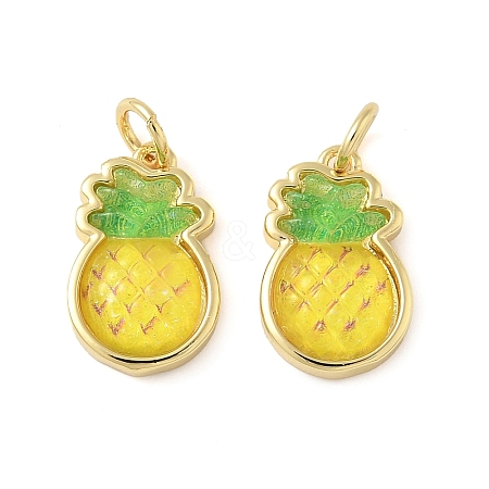 Brass Resin Pendants KK-C110-24G-G-1