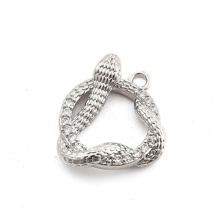 Brass Micro Pave Cubic Zirconia Pendants KK-M321-01B-P-1